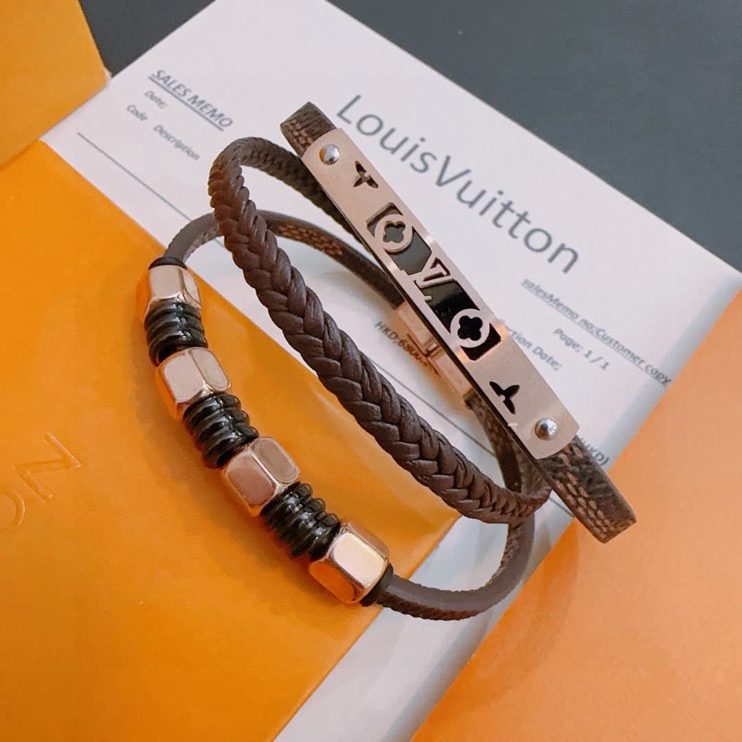 Louis Vuitton Brown Leather Bracelet